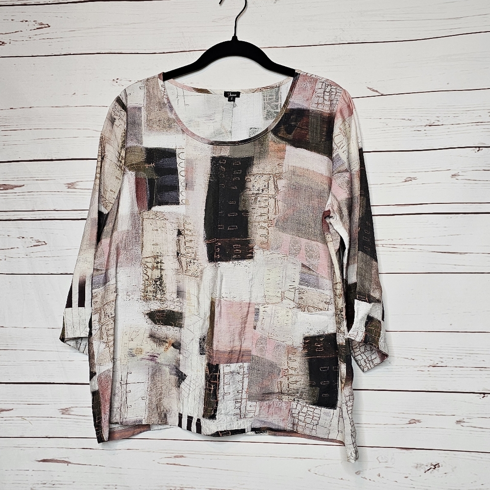 Shana Abstract Print Top